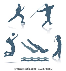 Set of sport disciplines - vector illustration