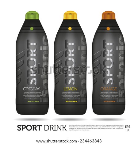 Set of sport drinks on white background