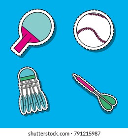 set sport elements to play patches decoration