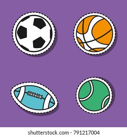 set sport elements to play patches decoration