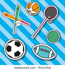 set sport elements to play patches decoration