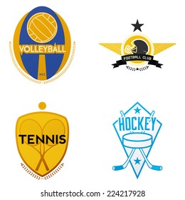 a set of sport emblems on a white background