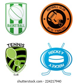 a set of sport emblems on a white background