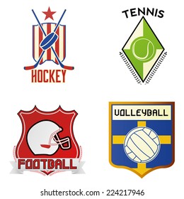 a set of sport emblems on a white background