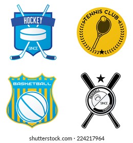 a set of sport emblems on a white background