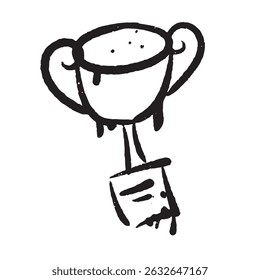 set of an Sport Equipment Graffiti Trophy