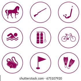 Set of sport equipment icons. Vector illustration
