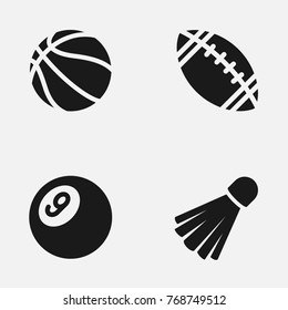 Set of sport equipment  vector icons.