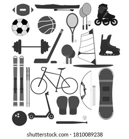 Set of the sport equipment. vector illustration