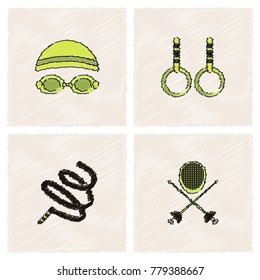 Set of sport equipments