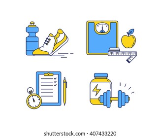 Set of sport and fitness icons.