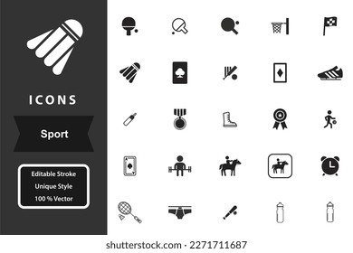 set sport flat icons collection