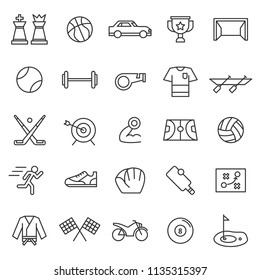 set of sport games icon with modern concept and simple outline, editable stroke, use for championship website, racing, league