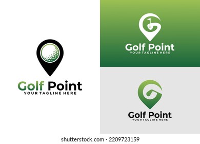 set of sport golf logo vector design template