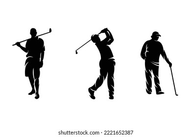 set of sport golf logo vector design template