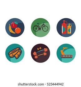 Set of the sport and health icons.