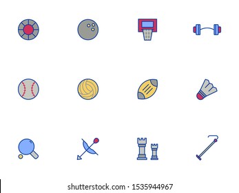 Set of sport icon set, isolated on white background.