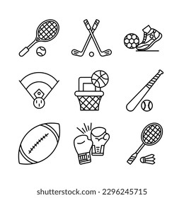 set of sport icon on white