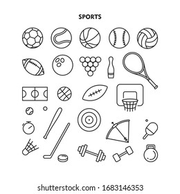 Set Of Sport icon, Sport sign/symbol Line vector