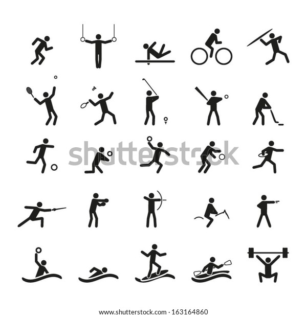 Set Sport Icons Stock Vector (Royalty Free) 163164860 | Shutterstock