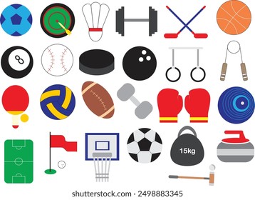 set of sport icons element