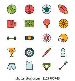Set of sport icons in flat design, vector illustration.