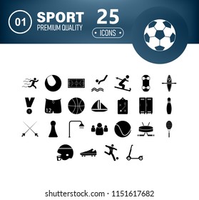 set of sport icons with heading