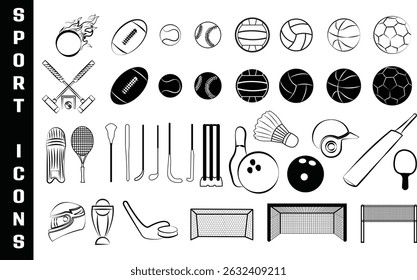 Set of Sport Icons illustration, Icon Symbol, Vector