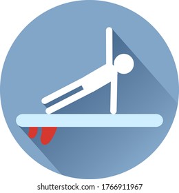 set of sport icons on sup board in flat style.