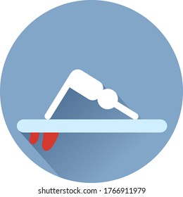 set of sport icons on sup board in flat style.
