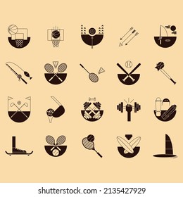 set of sport icons. vector