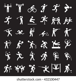 Set of sport icons. Vector illustration.