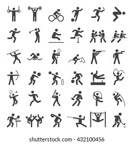 Set of sport icons. Vector illustration.