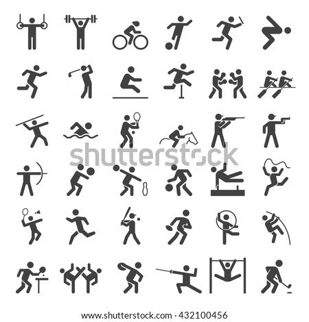 Set of sport icons. Vector illustration.