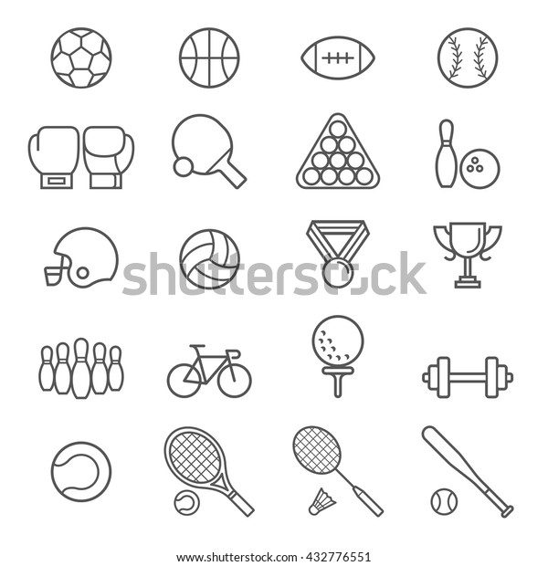 Set of sport icons.\
Vector Illustrations.