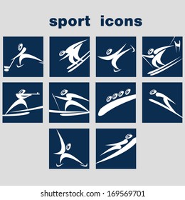 A set of sport icons. Winter games icon set.