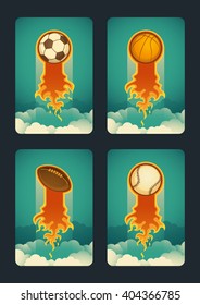 Set of sport illustrations. Vector illustration.