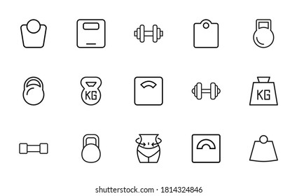 Set of sport related vector line icons. Premium linear symbols pack. Vector illustration isolated on a white background. Web symbols for web sites and mobile app. Trendy design.