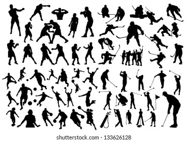 Set of sport silhouettes