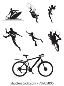 set of sport silhouettes