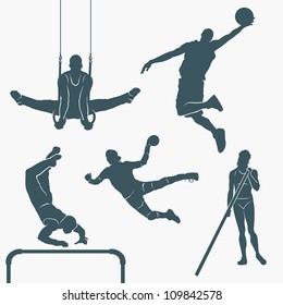 Set of sport silhouettes - vector illustration