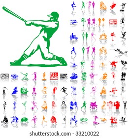 Set of sport sketches. Part 2. Isolated groups and layers. Global colors.