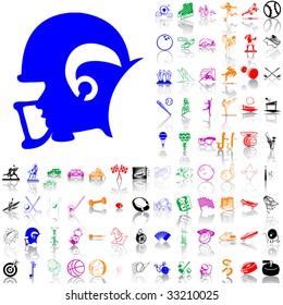 Set of sport sketches. Part 3. Isolated groups and layers. Global colors.