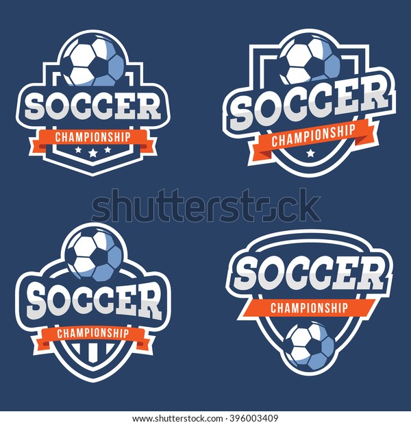 Set Sport Soccer Logo American Style Stock Vector (Royalty Free ...