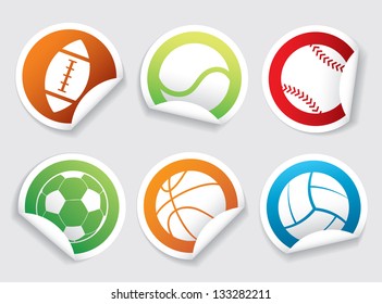 Set of sport stickers - vector illustration