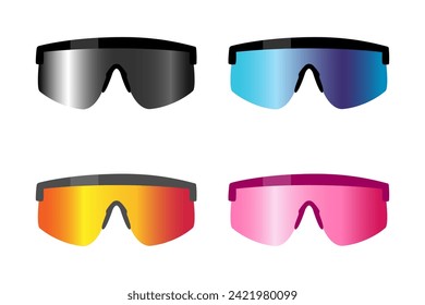 Conjunto de gafas de sol deportivas de varios colores.