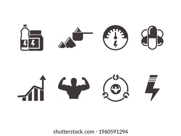 set of sport supplement icons