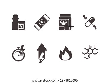 set of sport supplement icons vector