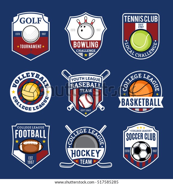 Set Sport Team Logo Isolated On Stock Vector (Royalty Free) 517585285 ...