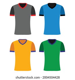 set of sport uniform mockup vector design